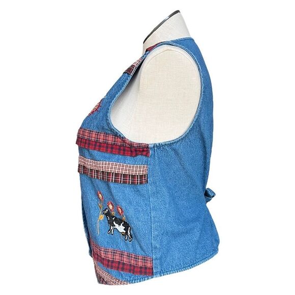 Vintage Denim Barnyard Farm Teacher Vest - Picture 4 of 10
